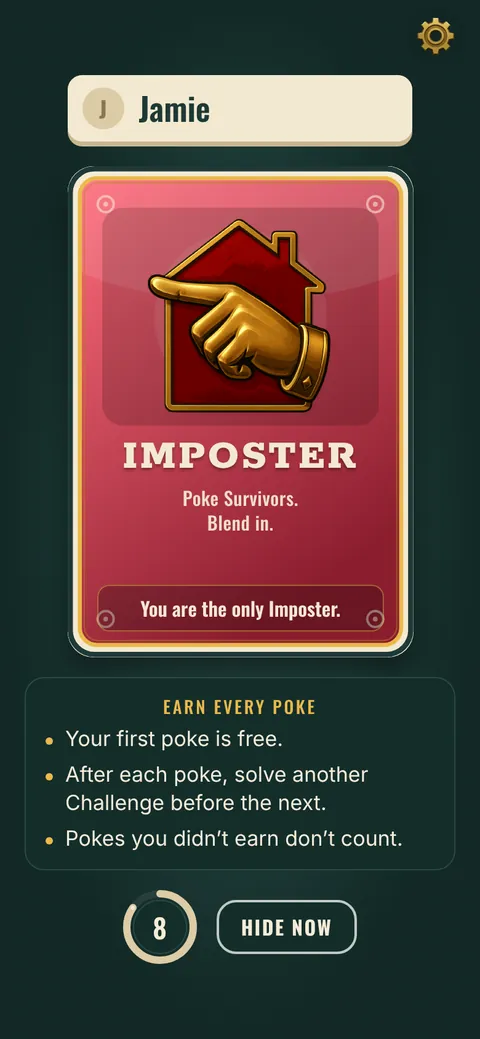 A secret Imposter role card